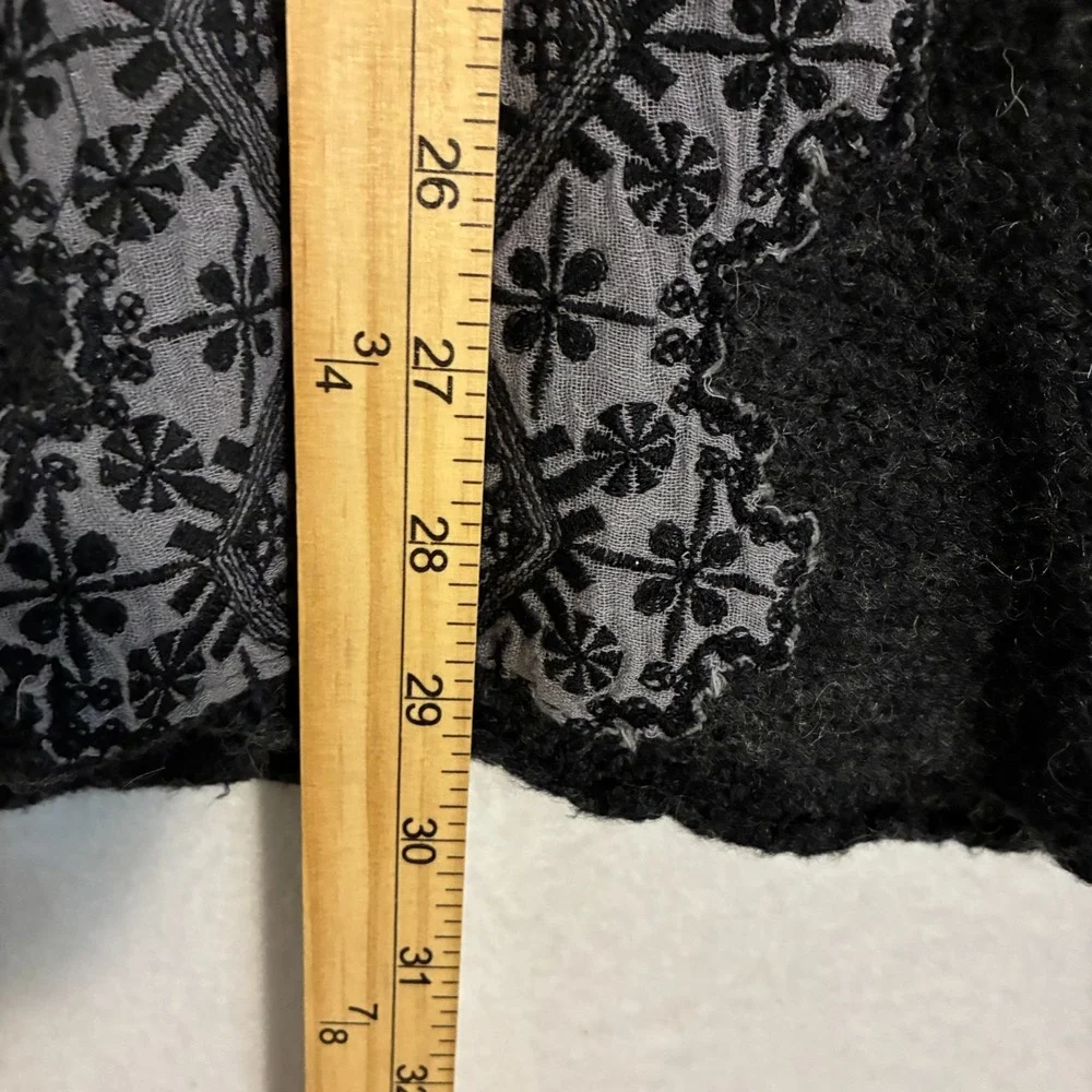 Free People Wool Blend Cardigan‎ Sweater Womens Size S Knit Artsy Boho Inlay